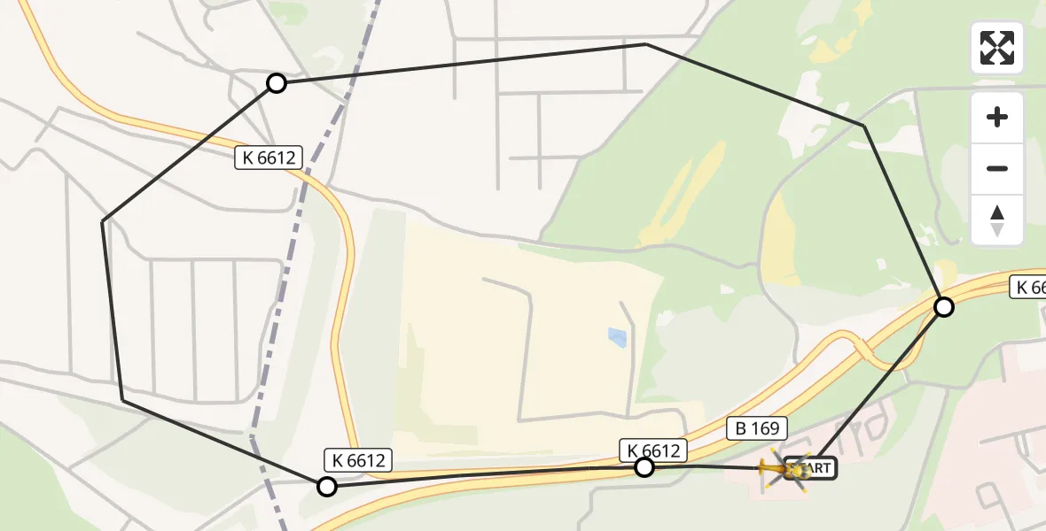 Flugroute Ambulanzhubschrauber ADAC Luftrettungsstation Senftenberg Hubschrauberlandeplatz - ADAC Luftrettungsstation Senftenberg Hubschrauberlandeplatz, 20 Oktober 2026, 04:44