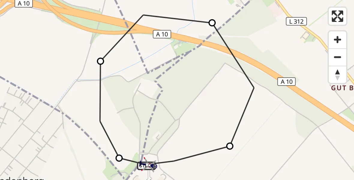 Flugroute Polizeihubschrauber Ahrensfelde Hubschrauberlandeplatz - Ahrensfelde Hubschrauberlandeplatz, 20 Oktober 2026, 06:59