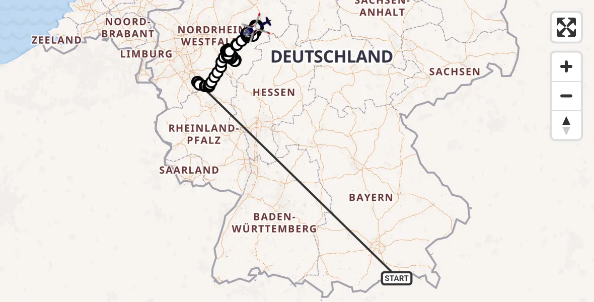 Flugroute Polizeihubschrauber Kiefersfelden - Paderborn Lippstadt Flughafen, 20 Oktober 2026, 07:34