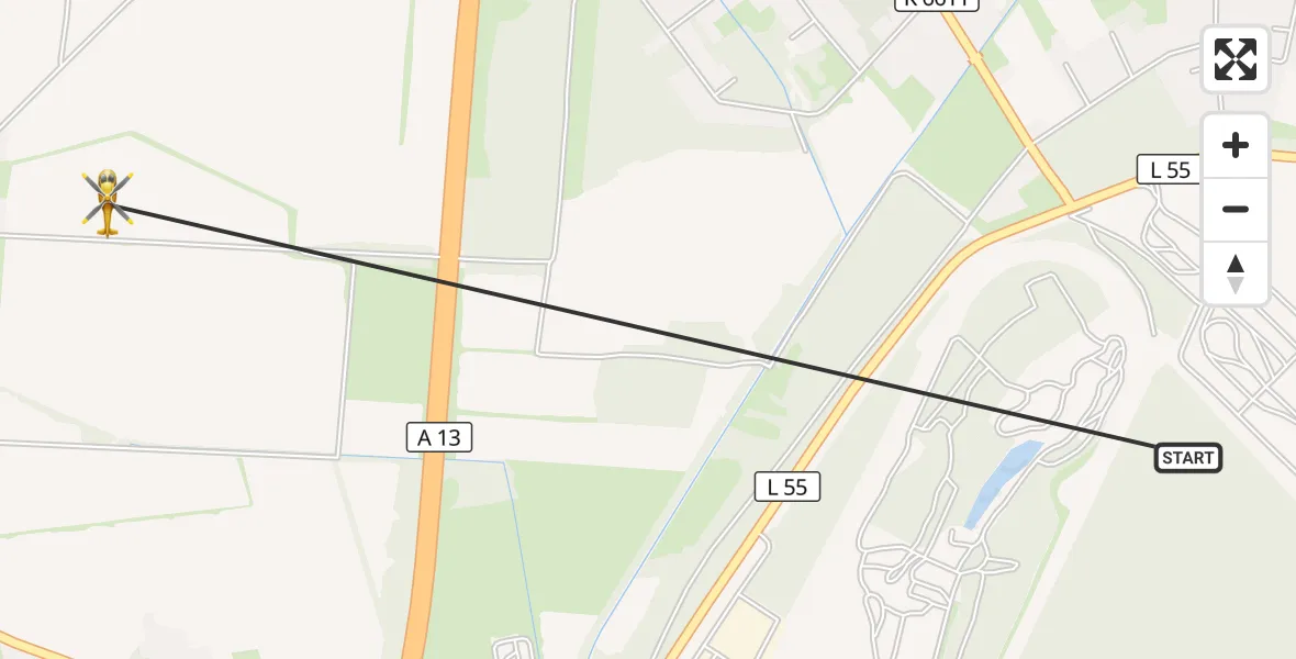 Flugroute Rettungshubschrauber Schipkau - Schipkau, 20 Oktober 2026, 08:02