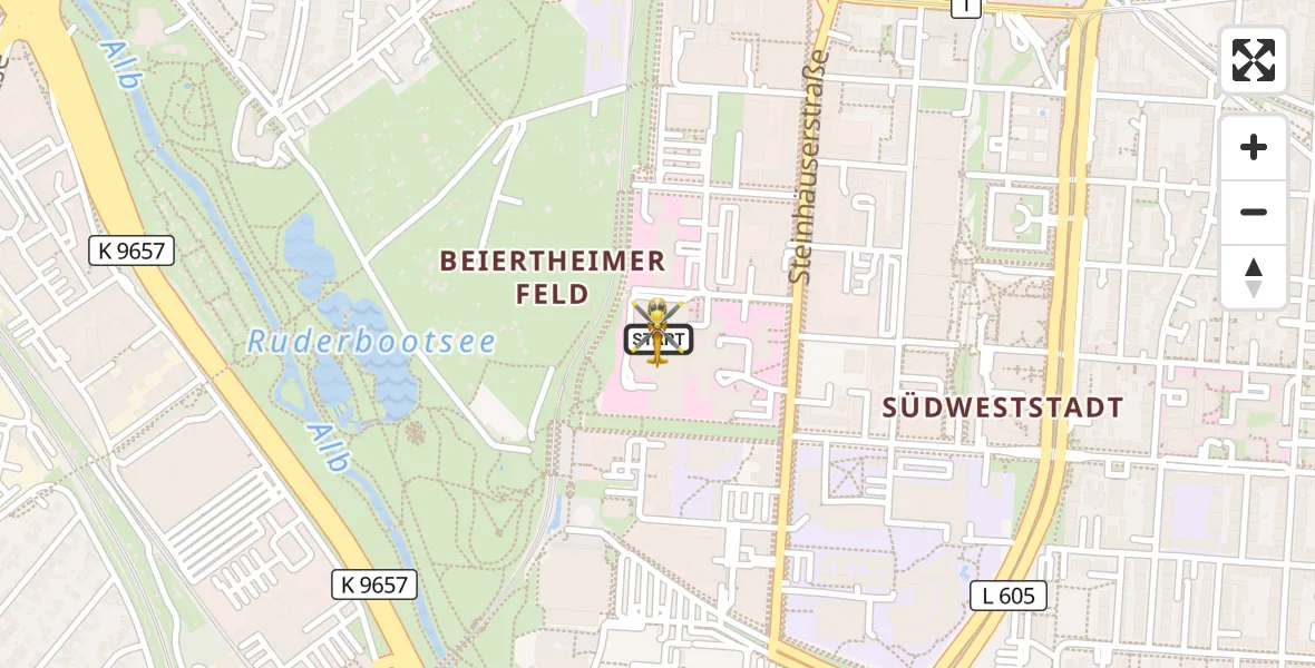 Flugroute Ambulanzhubschrauber Sankt Vincentius Hospital - Sankt Vincentius Hospital, 20 Oktober 2026, 08:20