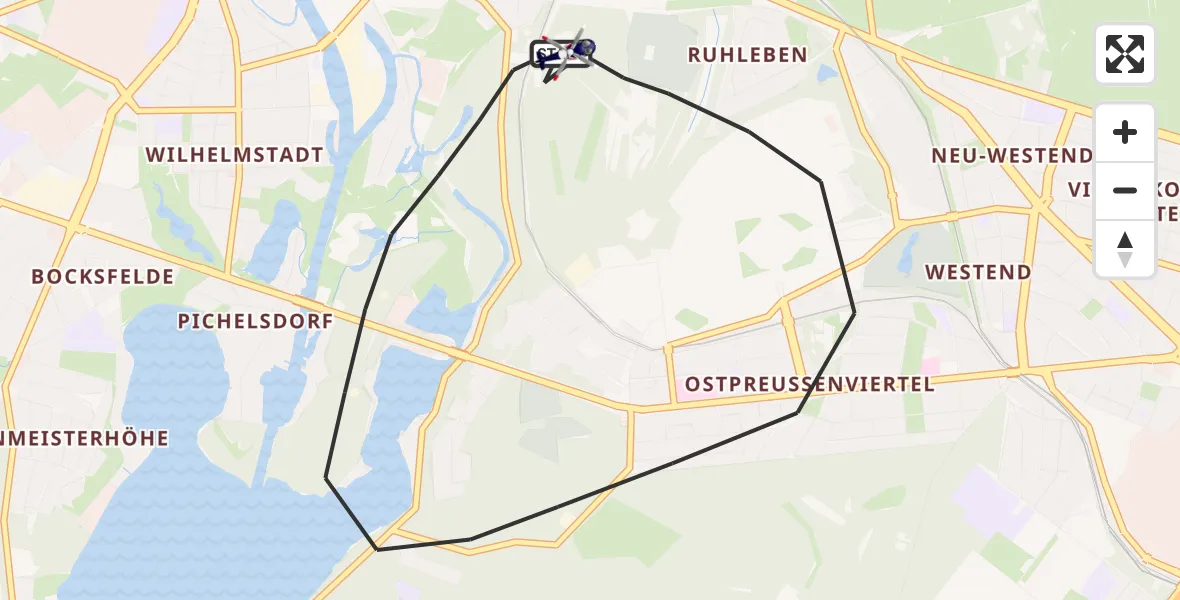 Flugroute Polizeihubschrauber Berlin - Berlin, 20 Oktober 2026, 08:55