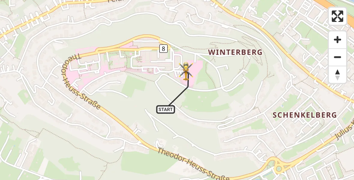 Flugroute Rettungshubschrauber Saarbrücken - Saarbrücken, 20 Oktober 2026, 09:08