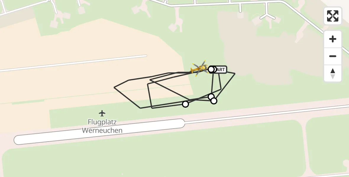 Flugroute Rettungshubschrauber Werneuchen - Werneuchen Flugplatz, 20 Oktober 2026, 10:23