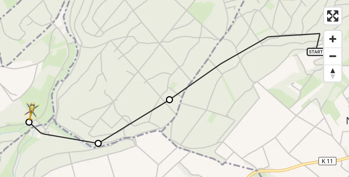 Flugroute Rettungshubschrauber Nieder-Wiesen - Mörsfeld, 20 Oktober 2026, 11:47