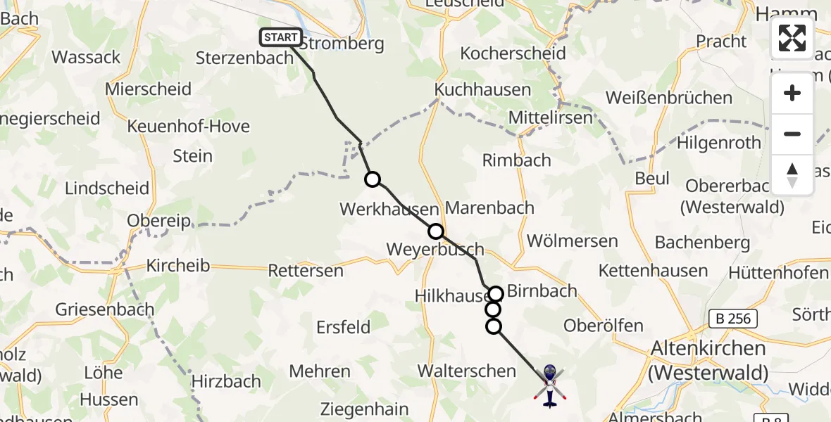 Flugroute Polizeihubschrauber Eitorf - Neitersen, 20 Oktober 2026, 12:43