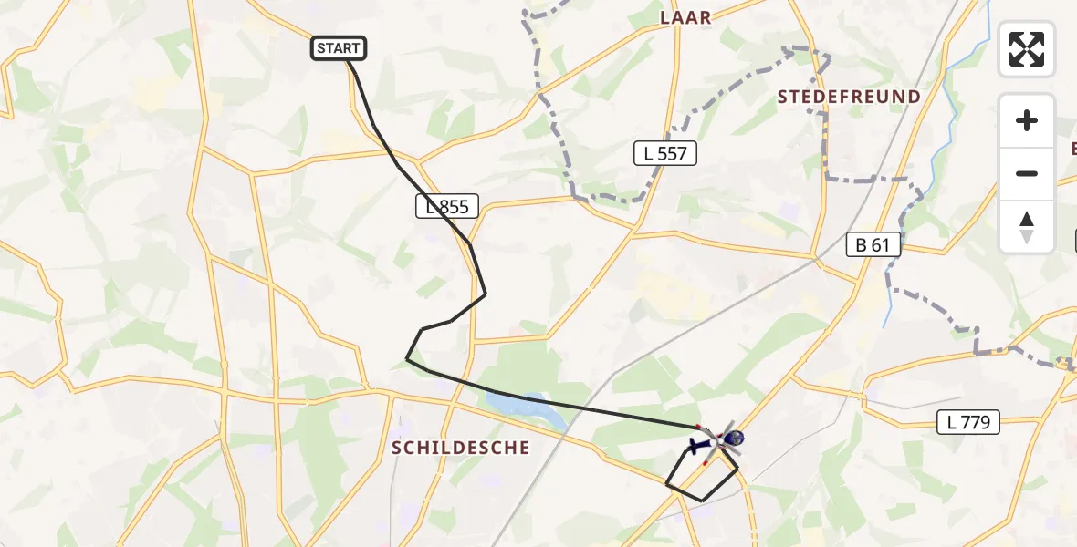 Flugroute Polizeihubschrauber Bielefeld - Bielefeld, 20 Oktober 2026, 13:42