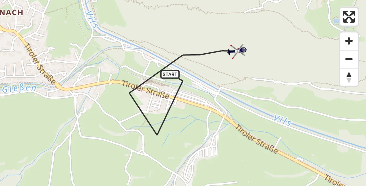 Flugroute Polizeihubschrauber Pfronten - Pfronten, 20 Oktober 2026, 13:45