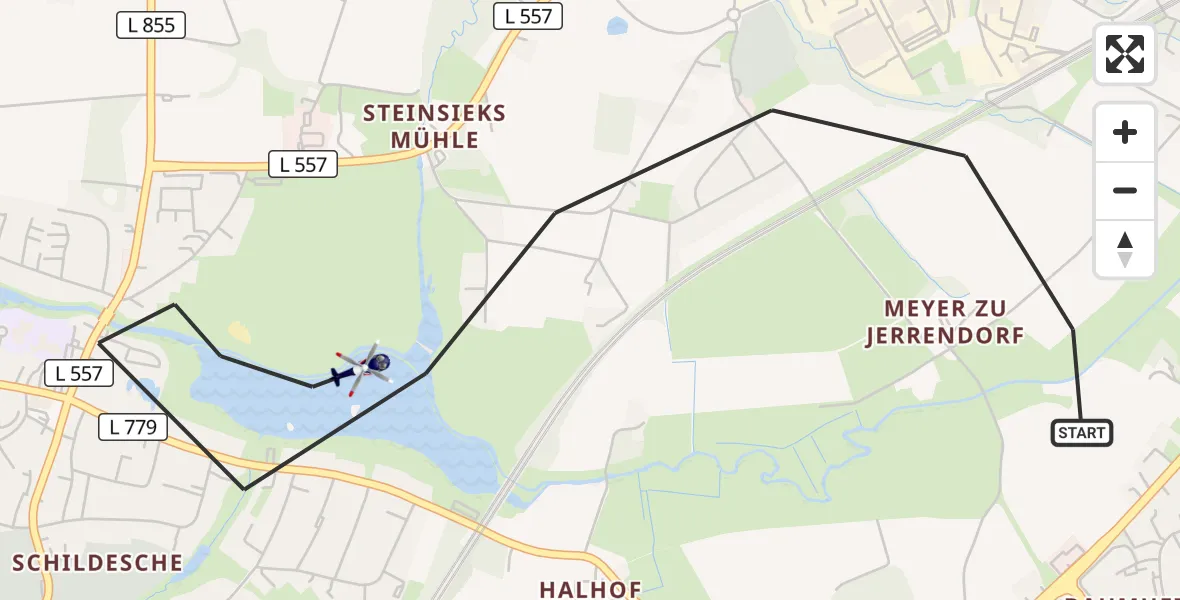 Flugroute Polizeihubschrauber Bielefeld - Bielefeld, 20 Oktober 2026, 13:50