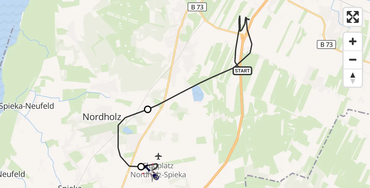 Flugroute Polizeihubschrauber Cuxhaven - Nordholz-Spieka Flugplatz, 20 Oktober 2026, 14:19