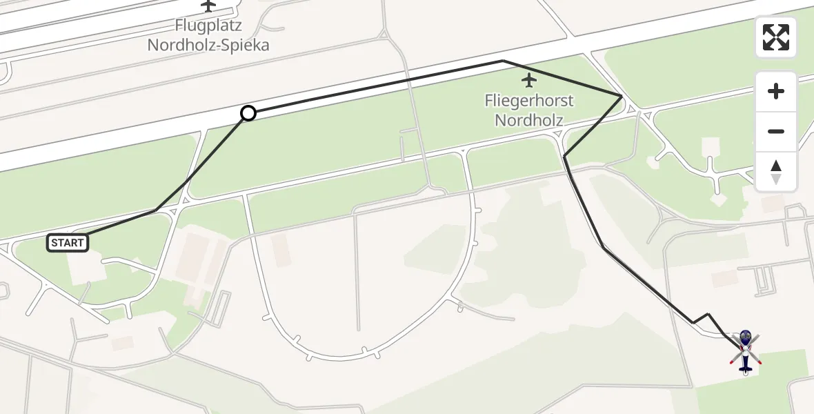 Flugroute Polizeihubschrauber Nordholz-Spieka Flugplatz - Flughafen Cuxhaven/Nordholz / Militärflugplatz Nordholz, 20 Oktober 2026, 14:54