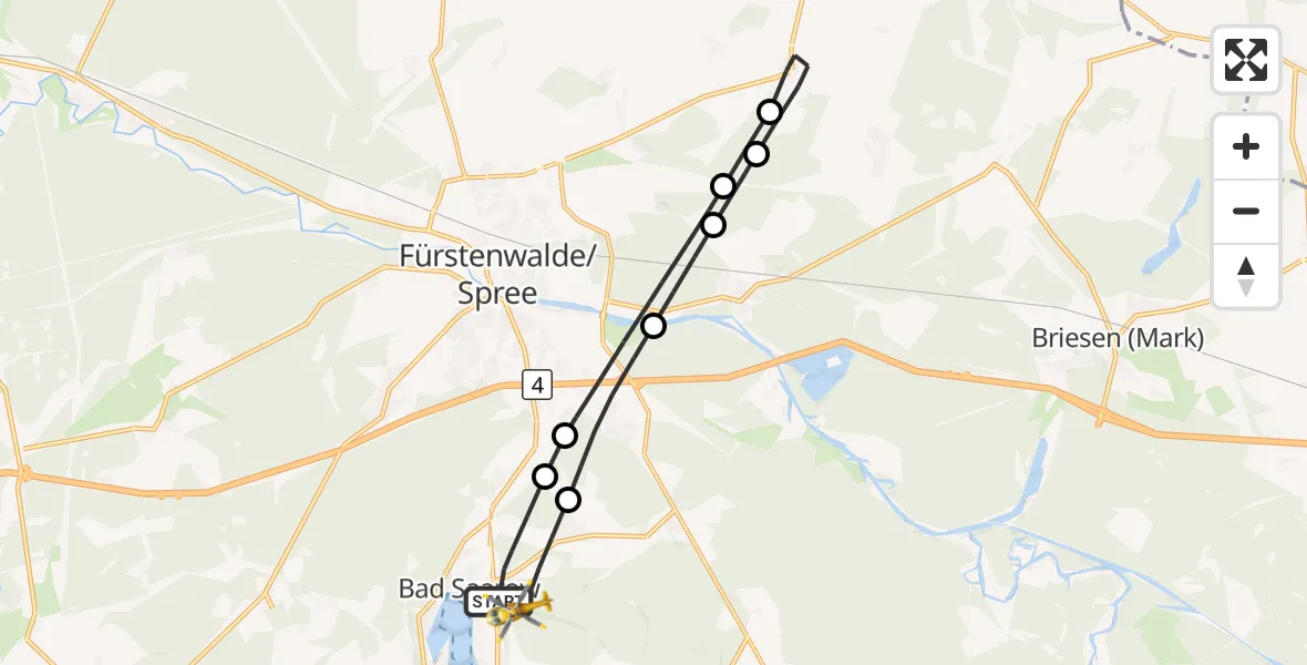 Flugroute Rettungshubschrauber Bad Saarow - Bad Saarow, 20 Oktober 2026, 15:38