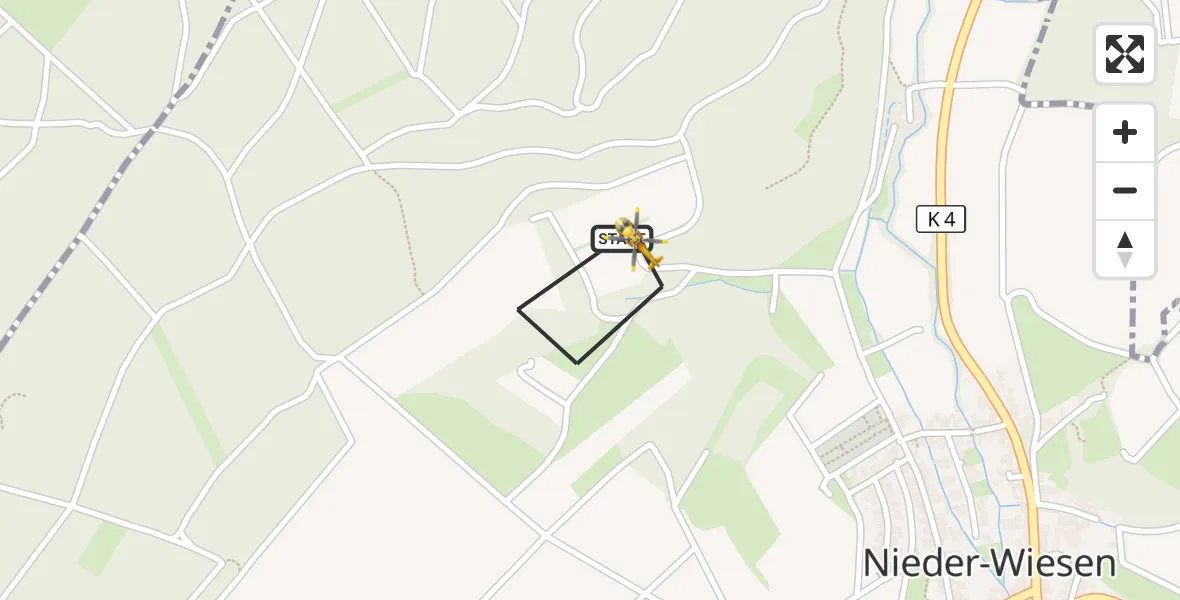 Flugroute Rettungshubschrauber Nieder-Wiesen - Nieder-Wiesen, 21 Oktober 2026, 09:44