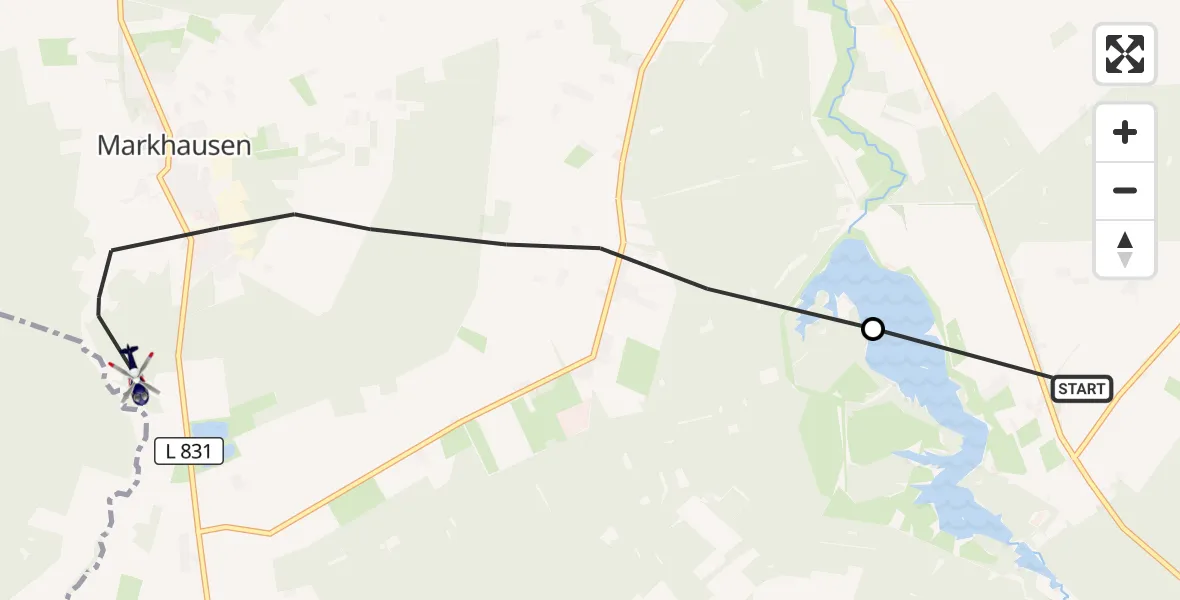 Flugroute Polizeihubschrauber Garrel - Friesoythe, 21 Oktober 2026, 10:38