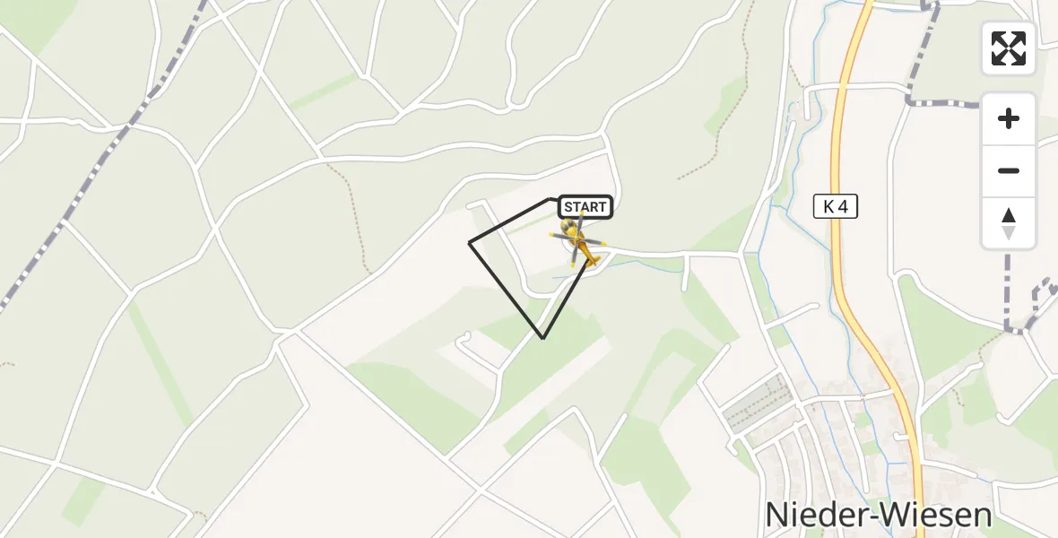 Flugroute Rettungshubschrauber Nieder-Wiesen - Nieder-Wiesen, 21 Oktober 2026, 11:08