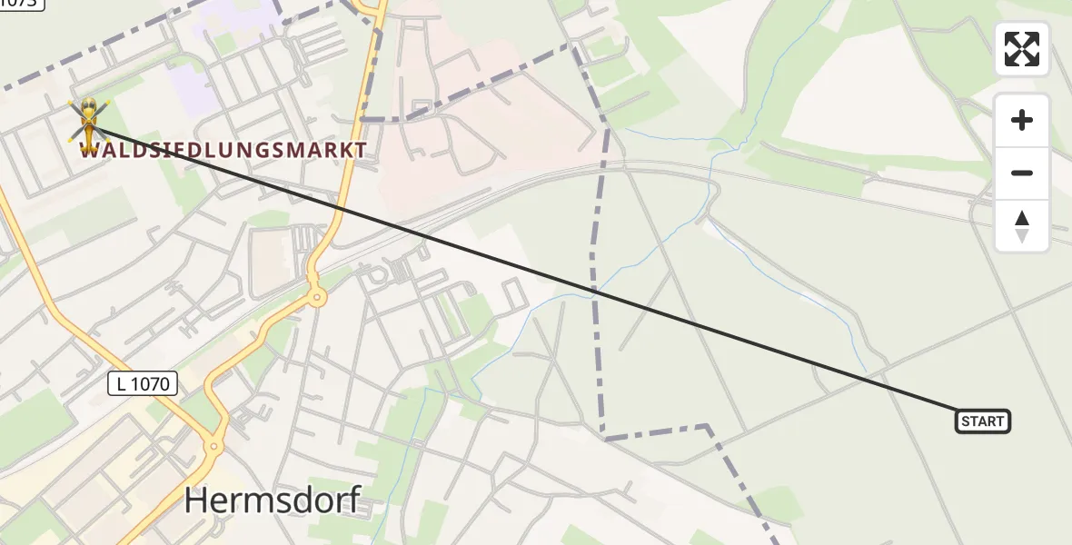 Flugroute Rettungshubschrauber Bad Klosterlausnitz - Hermsdorf, 21 Oktober 2026, 11:44