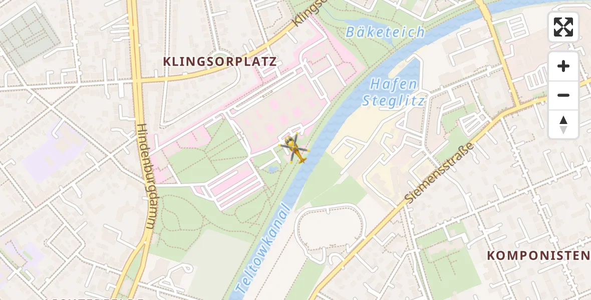 Flugroute Rettungshubschrauber Charité Clinic Benjamin Franklin Campus - Charité Clinic Benjamin Franklin Campus, 21 Oktober 2026, 14:31