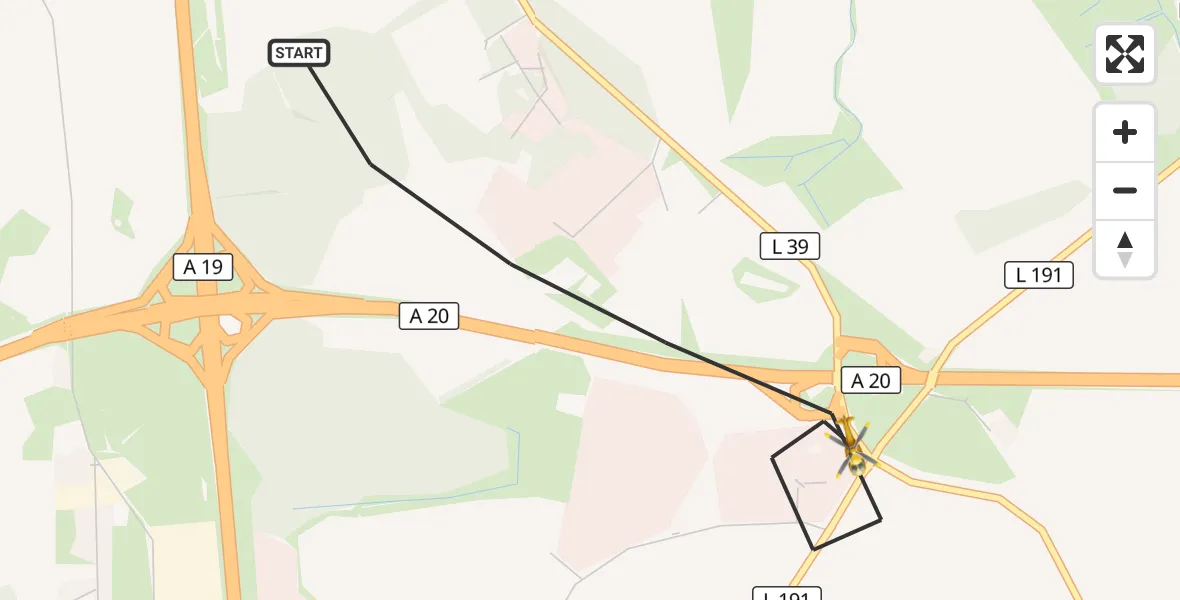 Flugroute Ambulanzhubschrauber Dummerstorf - Dummerstorf, 21 Oktober 2026, 15:45