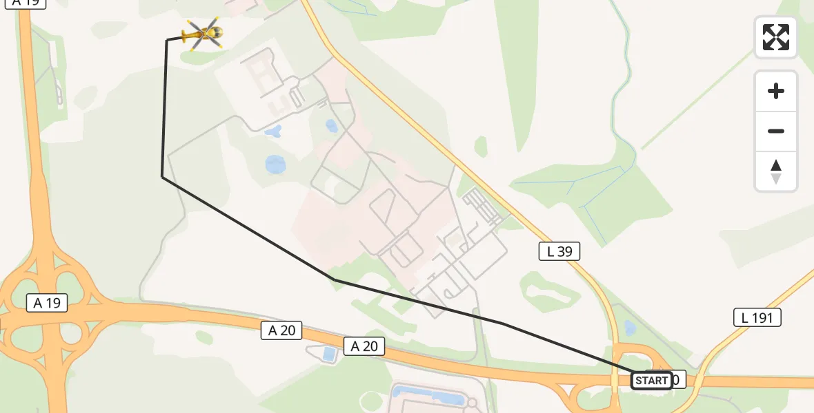 Flugroute Ambulanzhubschrauber Dummerstorf - Dummerstorf, 21 Oktober 2026, 16:20