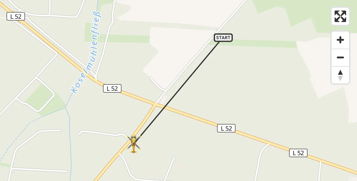 Flugroute Rettungshubschrauber Drebkau - Drebkau, 21 Oktober 2026, 16:22