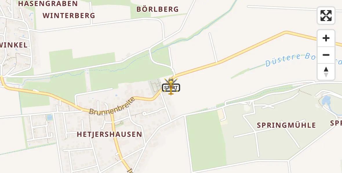 Flugroute Rettungshubschrauber Göttingen - Göttingen, 22 Oktober 2026, 06:22