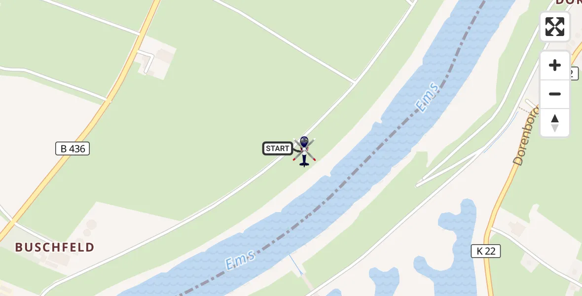 Flugroute Polizeihubschrauber Weener - Weener, 22 Oktober 2026, 06:59