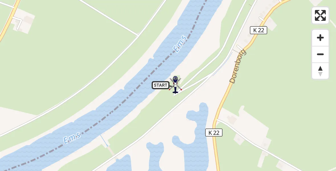 Flugroute Polizeihubschrauber Westoverledingen - Westoverledingen, 22 Oktober 2026, 07:12