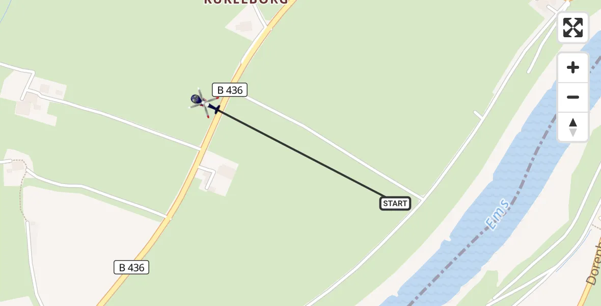 Flugroute Polizeihubschrauber Weener - Weener, 22 Oktober 2026, 07:30