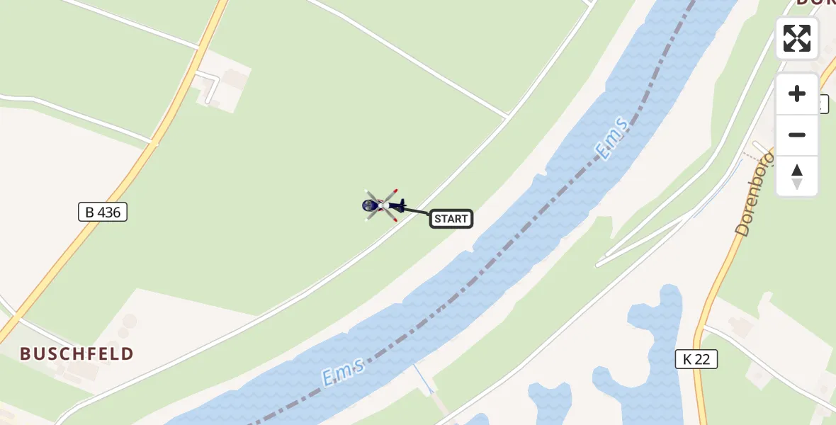 Flugroute Polizeihubschrauber Weener - Weener, 22 Oktober 2026, 08:07