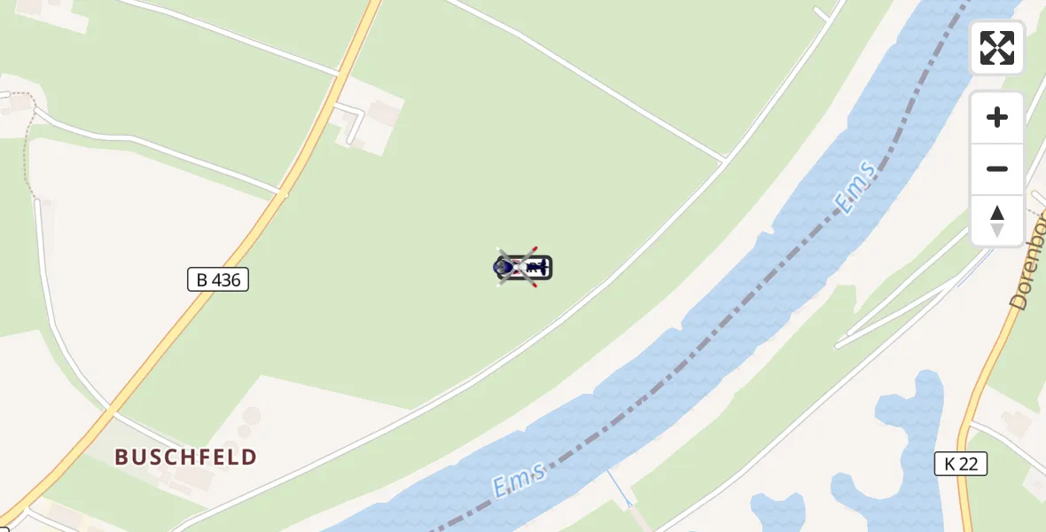 Flugroute Polizeihubschrauber Weener - Weener, 22 Oktober 2026, 08:13
