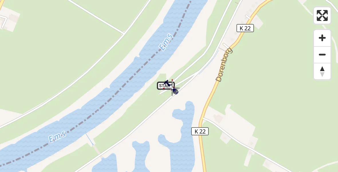 Flugroute Polizeihubschrauber Westoverledingen - Westoverledingen, 22 Oktober 2026, 08:29