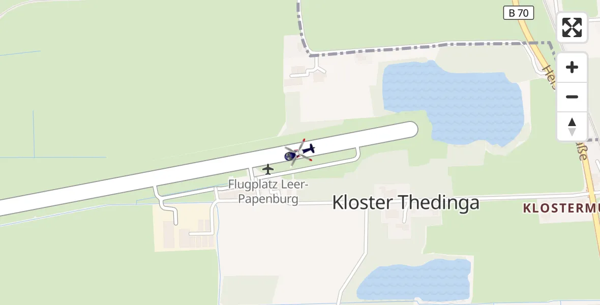 Flugroute Polizeihubschrauber Flugplatz Leer-Papenburg - Flugplatz Leer-Papenburg, 22 Oktober 2026, 08:43