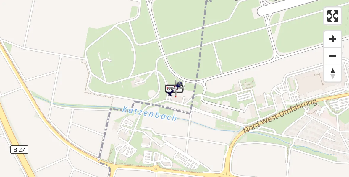 Flugroute Polizeihubschrauber Flughafen Stuttgart - Flughafen Stuttgart, 22 Oktober 2026, 10:03