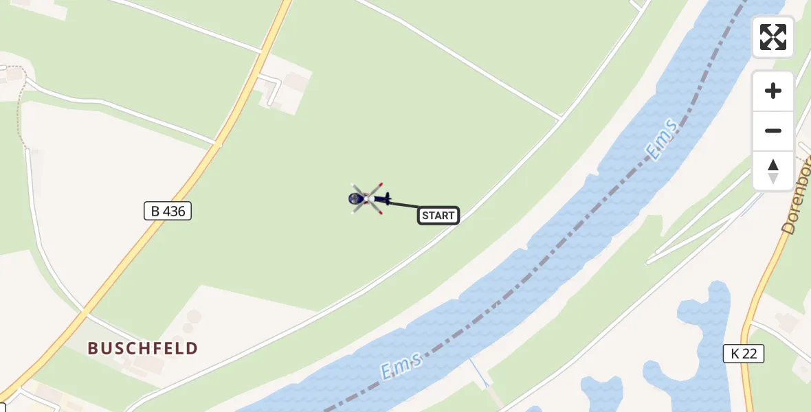 Flugroute Polizeihubschrauber Weener - Weener, 22 Oktober 2026, 11:20
