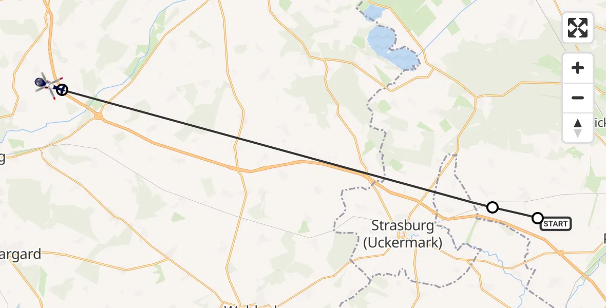 Flugroute Polizeihubschrauber Schönwalde - Neuenkirchen, 22 Oktober 2026, 11:43