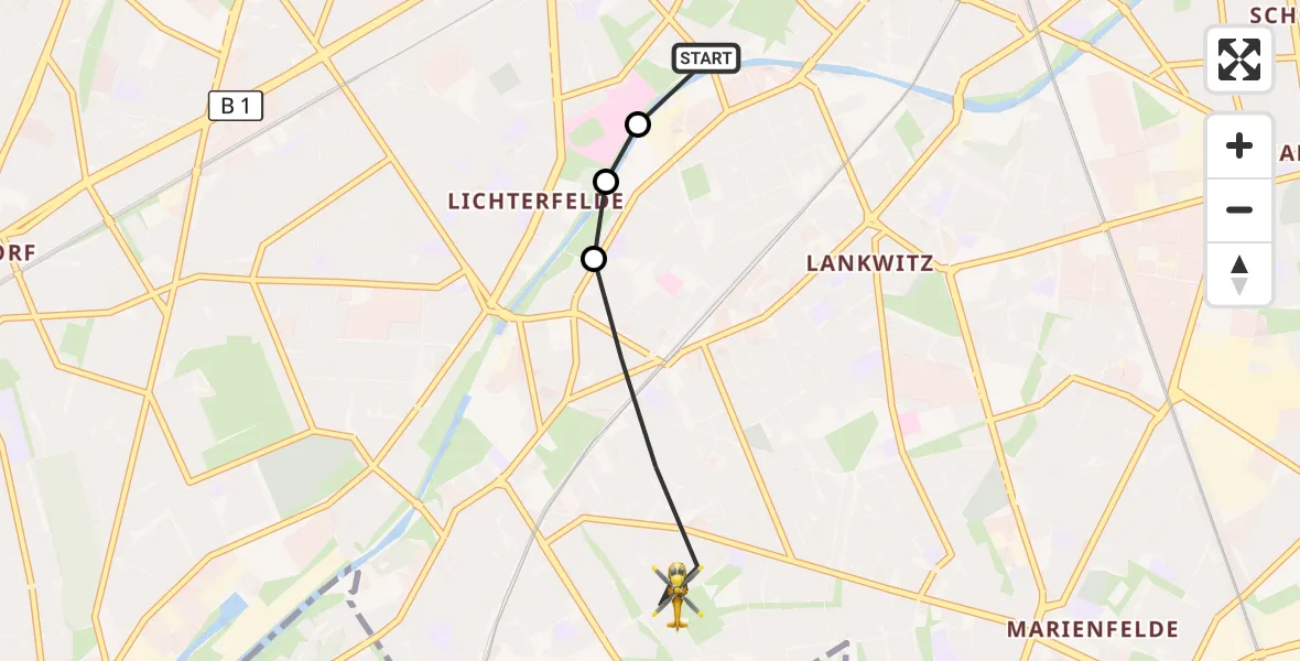 Flugroute Rettungshubschrauber Berlin - Berlin, 22 Oktober 2026, 11:43