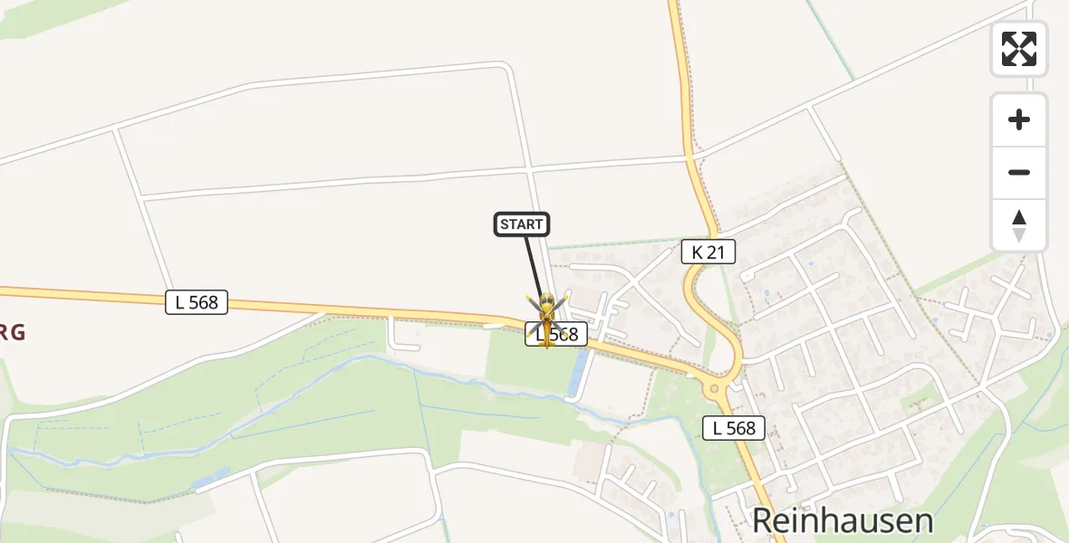 Flugroute Rettungshubschrauber Gleichen - Gleichen, 22 Oktober 2026, 12:22