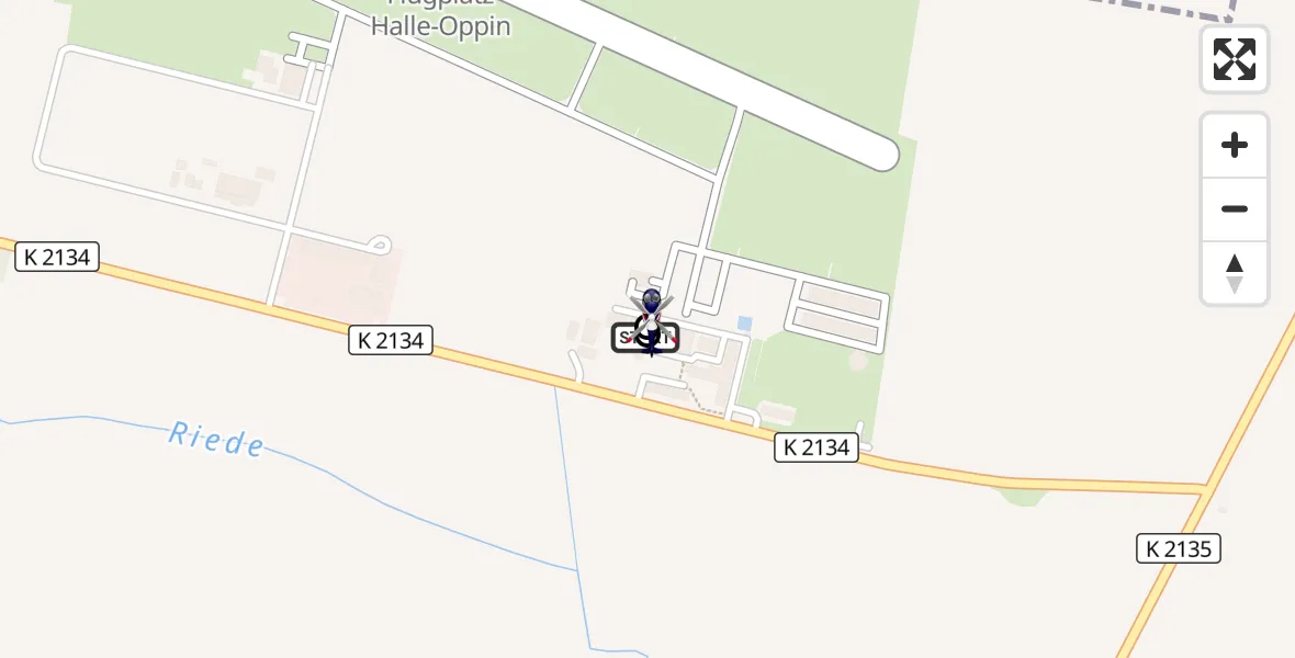 Flugroute Polizeihubschrauber Halle-Oppin Flugplatz - Halle-Oppin Flugplatz, 22 Oktober 2026, 12:37