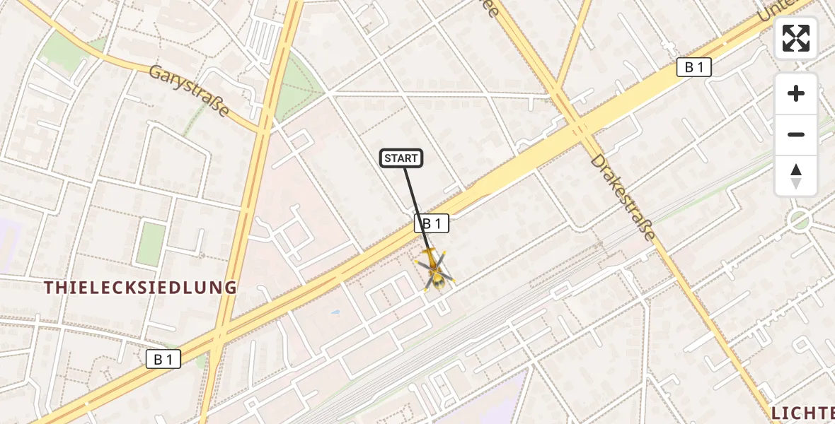 Flugroute Rettungshubschrauber Berlin - Berlin, 22 Oktober 2026, 16:01