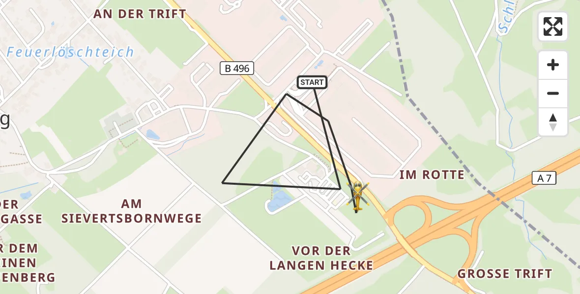 Flugroute Rettungshubschrauber Staufenberg - Staufenberg, 23 Oktober 2026, 08:08
