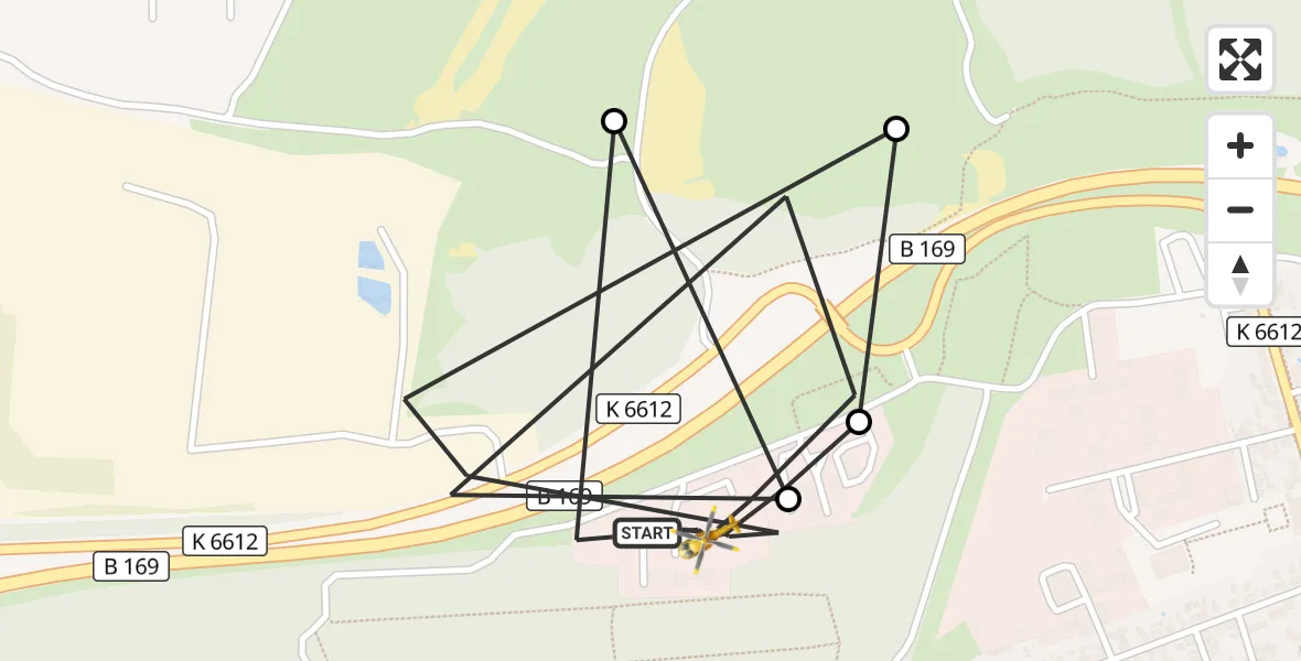 Flugroute Ambulanzhubschrauber ADAC Luftrettungsstation Senftenberg Hubschrauberlandeplatz - ADAC Luftrettungsstation Senftenberg Hubschrauberlandeplatz, 23 Oktober 2026, 09:25