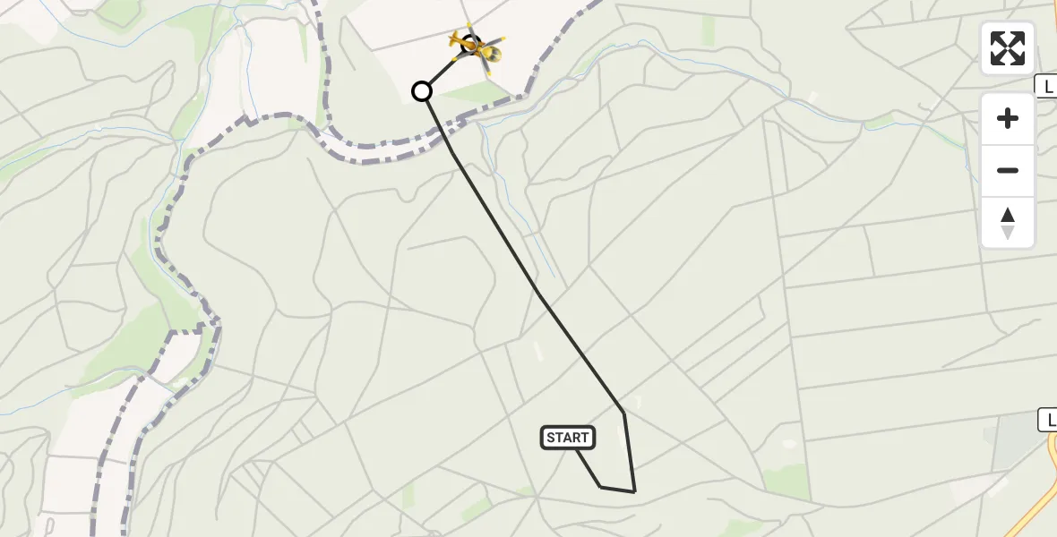 Flugroute Rettungshubschrauber Offenheim - Nieder-Wiesen, 23 Oktober 2026, 09:56