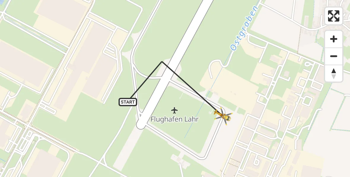 Flugroute Rettungshubschrauber Lahr Flughafen - Lahr Flughafen, 23 Oktober 2026, 11:07