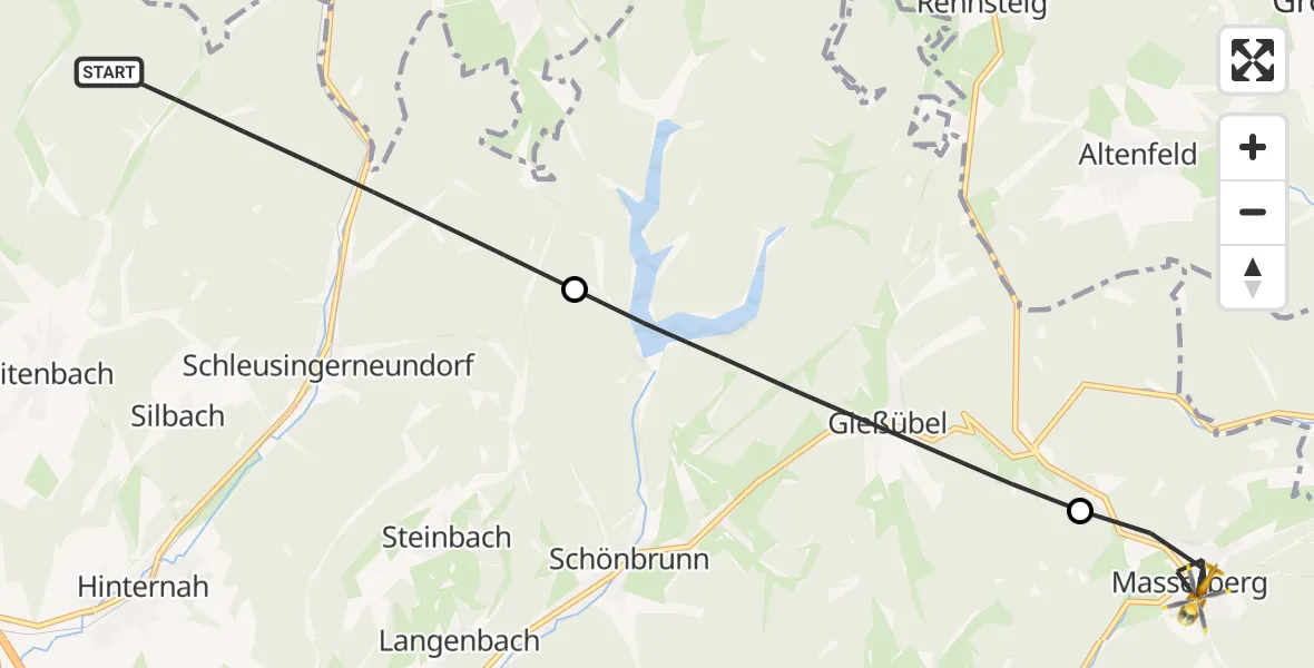 Flugroute Rettungshubschrauber Schleusingen - Masserberg, 23 Oktober 2026, 14:53