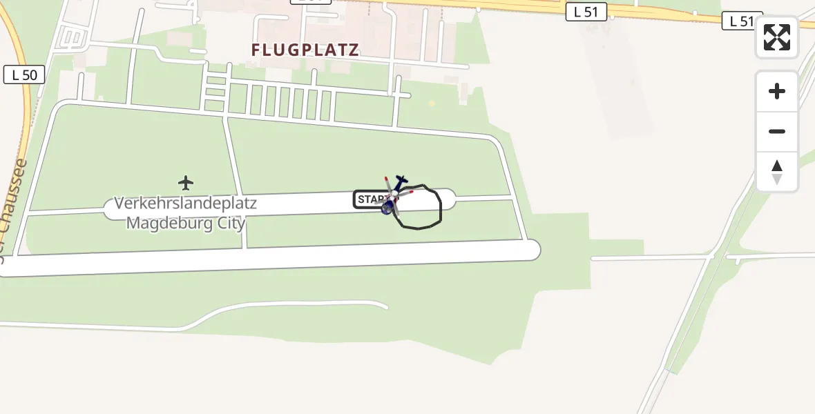 Flugroute Polizeihubschrauber Magdeburg City Flugplatz - Magdeburg City Flugplatz, 23 Oktober 2026, 16:52