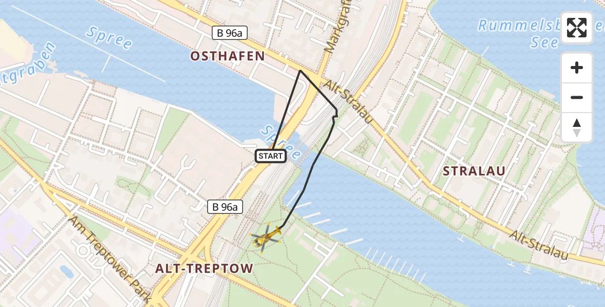 Flugroute Rettungshubschrauber Berlin - Berlin, 24 Oktober 2026, 06:43