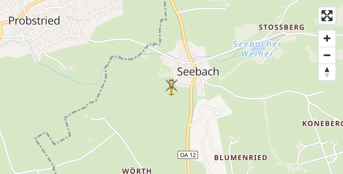 Flugroute Rettungshubschrauber Haldenwang - Haldenwang, 24 Oktober 2026, 07:15
