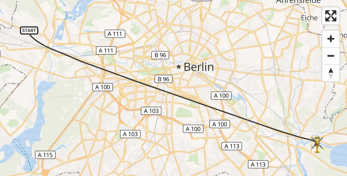 Flugroute Rettungshubschrauber Berlin - Berlin, 24 Oktober 2026, 11:25
