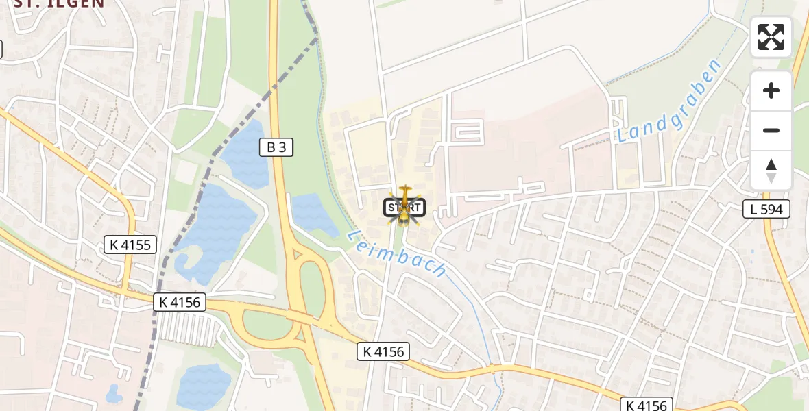 Flugroute Rettungshubschrauber Nußloch - Nußloch, 24 Oktober 2026, 11:51
