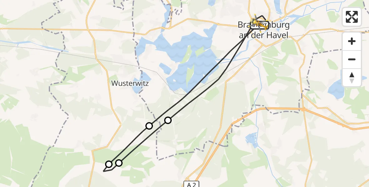 Flugroute Rettungshubschrauber Brandenburg an der Havel - Brandenburg an der Havel, 24 Oktober 2026, 11:55